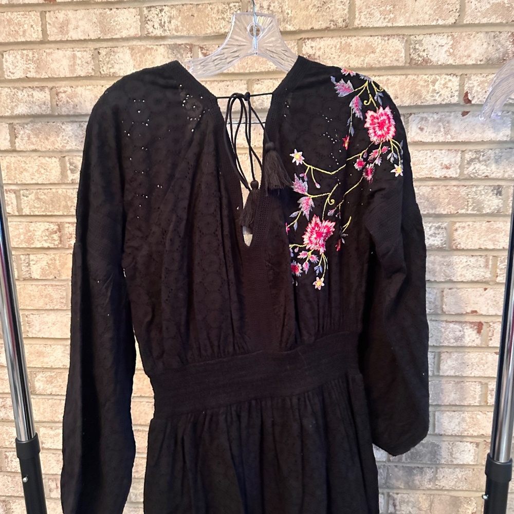 NEW Misa Black Eyelet Floral Maxi Dress - Women's Large - Picture 5 of 5